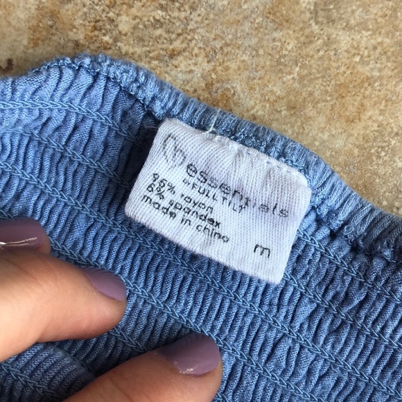 Full tilt off the shoulder blue runched top - Picture 3 of 3